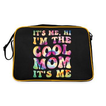 Mama Groovy Retro Ich Bin's, Hallo Die Coole Mama - Retro Tasche - Schwarz/Gold - Hinten