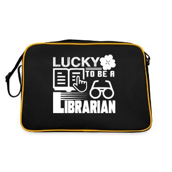 Librarian Lucky To Be A Librarian - Retro Bag - black/gold - Back