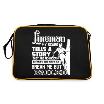 Lineman My Scars Tells A Story - Retro Bag - black/gold - Back