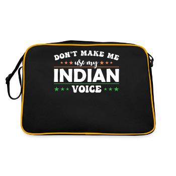 Zwinge Mich Nicht, Meine Indische Stimme Zu - Retro Tasche - Schwarz/Gold - Hinten