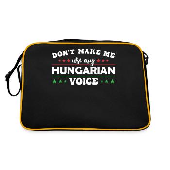 Zwinge Mich Nicht, Meine Ungarische Stimme Zu - Retro Tasche - Schwarz/Gold - Hinten