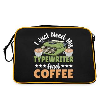 Typewriting Author I Just Need My Typewriter And - Retro Bag - black/gold - Back