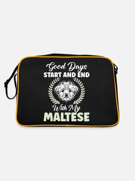 Cadeaux de propriétaire maltais - Sac Retro - noir/or - Dos