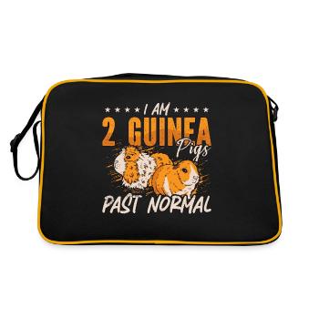 Guinea Pig I Am 2 Guinea Pigs Past Normal Cavy Pet - Retro Bag - black/gold - Back