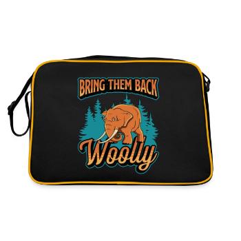 Woolly Mammoth Bring Them Back Woolly Stone Age - Retro Tasche - Schwarz/Gold - Hinten