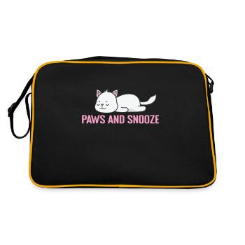 Paws and snooze Pyjama Schlafanzug - Retro Tasche - Schwarz/Gold - Hinten