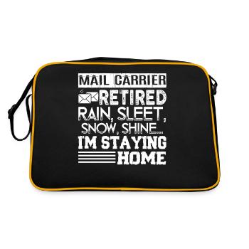 Mail Carrier Retired Mail Carrier I'm Staying Home - Retro Bag - black/gold - Back