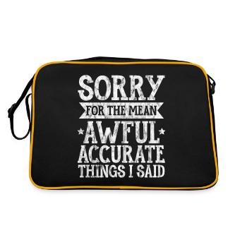 Sorry For The Mean, Awful, Accurate Things I Said3 - Retro Bag - black/gold - Back