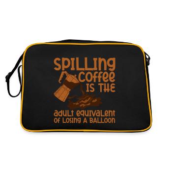 Spilling Coffee Is Like Losing A Balloon - Retro Bag - black/gold - Back