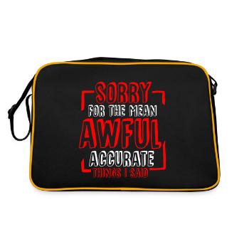 Sorry For The Mean, Awful, Accurate Things I Said4 - Retro Bag - black/gold - Back