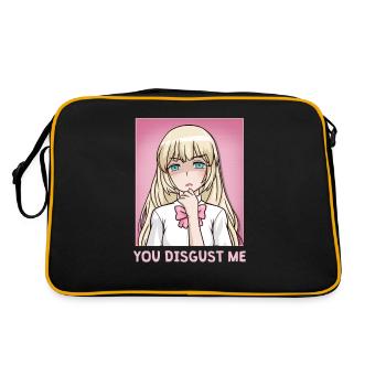 Chibi Anime Girl You Disgust Me - Retro Bag - black/gold - Back