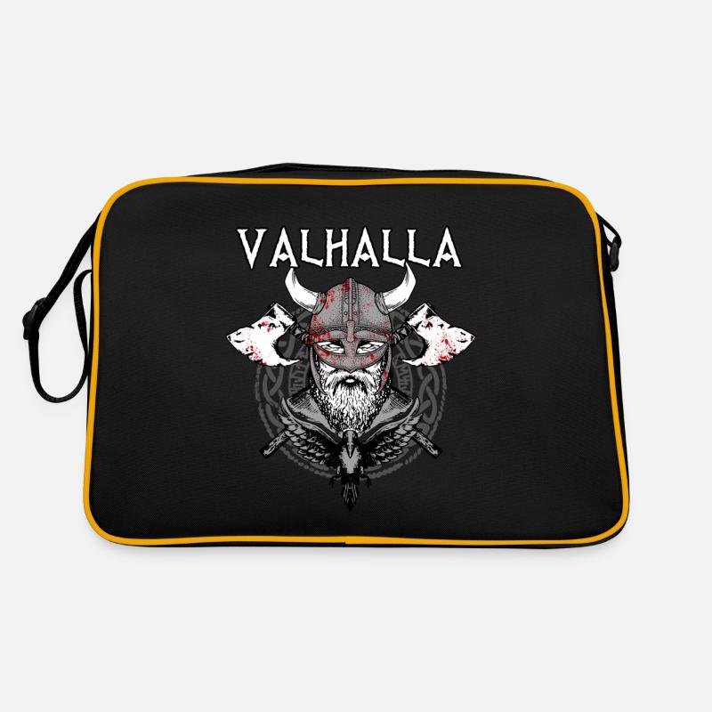 Valhalla I Viking Warrior I Odin I Norse Runes Retro Bag