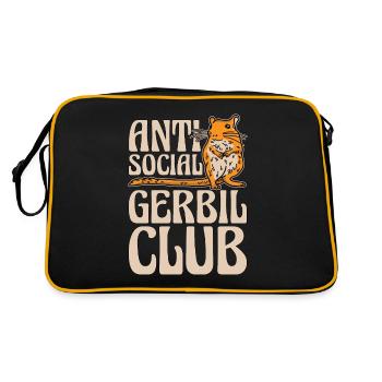Gerbille Anti Social Gerbil Club Gerbillinae Rongeur - Sac Retro - noir/or - Dos