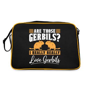 Gerbil Are Those Gerbils I Really Really Animals - Retro Bag - black/gold - Back