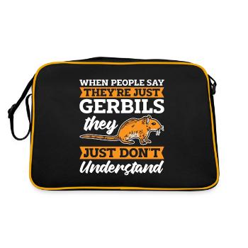 Gerbille quand les gens disent juste Gerbillinae rongeur - Sac Retro - noir/or - Dos