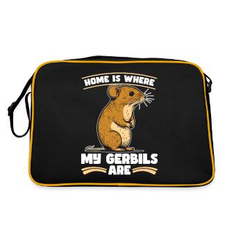 Gerbil Home est l’endroit où mes gerbilles font la course Rat - Sac Retro - noir/or - Dos