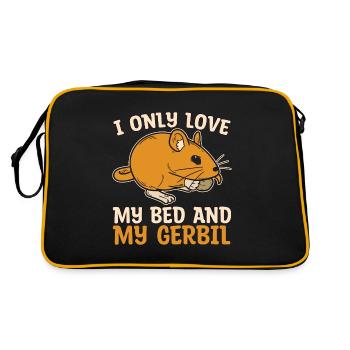 Gerbille Je n’aime que mon lit et mon rat de course de gerbille - Sac Retro - noir/or - Dos