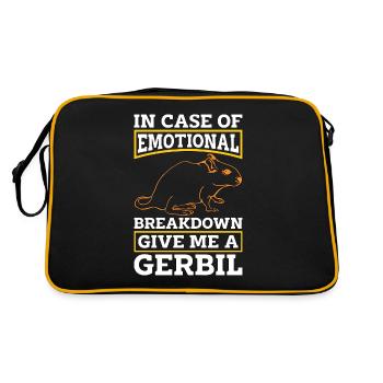 Gerbil In Case Of Emotional Breakdown Mouse Lover - Retro Bag - black/gold - Back