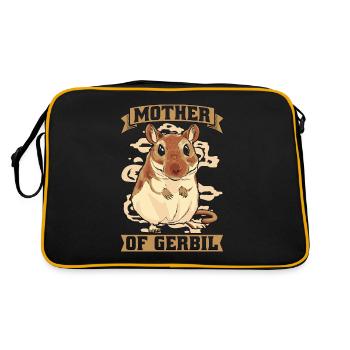 Gerbille Mère De Gerbille Racing Rat Rongeurs Animaux - Sac Retro - noir/or - Dos