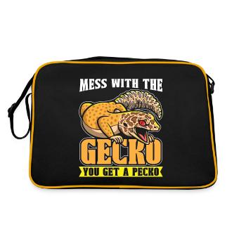 Gecko léopard Mess avec l’herpétologiste Gecko - Sac Retro - noir/or - Dos