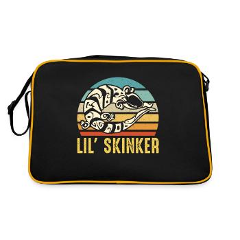 Skinks Lil' Skinker Retro Reptiles Exotic Animals - Retro Tasche - Schwarz/Gold - Hinten