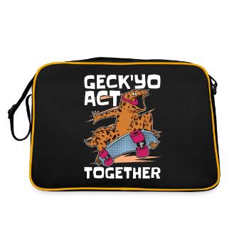 Gecko léopard 'Yo agir ensemble reptile animaux - Sac Retro - noir/or - Dos