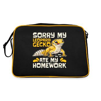 Leopard Gecko Sorry My Leopard Gecko Lizard Lover - Retro Tasche - Schwarz/Gold - Hinten