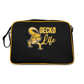 Léopard Gecko Vie Lézard Reptile Propriétaire Animaux - Sac Retro - noir/or - Dos