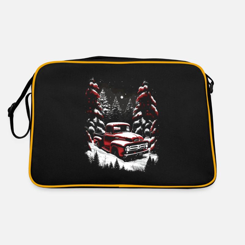 Nostalgische Weihnachtsstimmung: Oldtimer-Truck Retro Tasche