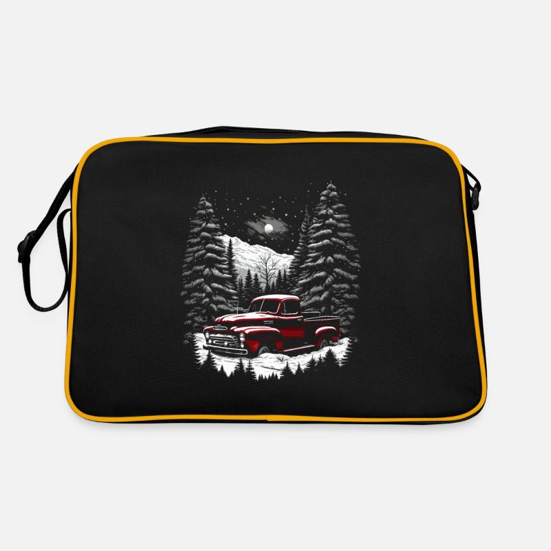 Nostalgische Weihnachtsstimmung: Oldtimer-Truck Retro Tasche