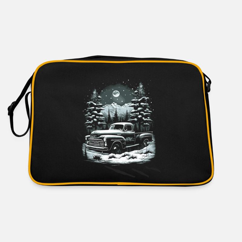 Nostalgische Weihnachtsstimmung: Oldtimer-Truck Retro Tasche