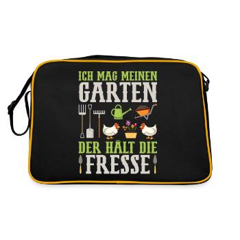 Schrebergarten Gartenliebhaber Gärtnerin - Retro Tasche - Schwarz/Gold - Hinten