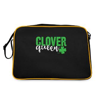 Clover Queen St. Patricks Day - Retro Tasche - Schwarz/Gold - Hinten
