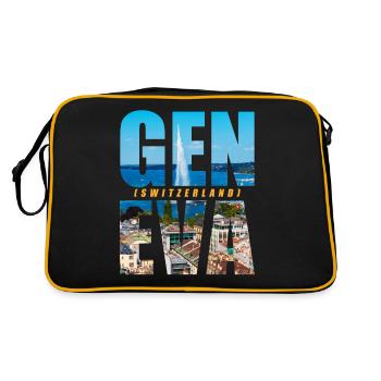 Genève Suisse Souvenir - Sac Retro - noir/or - Dos