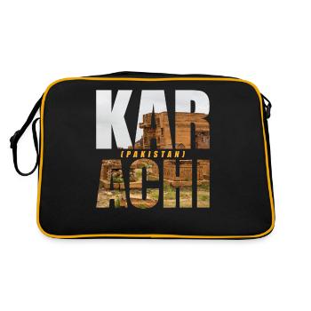 Karachi Pakistan Souvenir - Sac Retro - noir/or - Dos