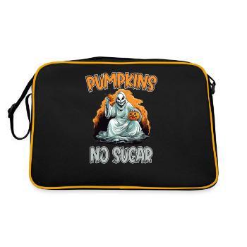 Halloween Ghost and Pumpkins Pumpkins No Sugar for - Retro Bag - black/gold - Back