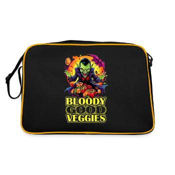 Le vampire d'Halloween mange de bons légumes - Sac Retro - noir/or - Dos