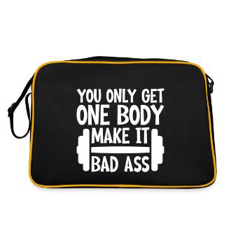 You Only Get One Body, Make It Bad Ass 4 - Retro Bag - black/gold - Back