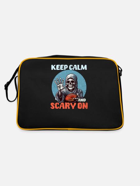 Football Halloween Keep Calm And Scary On - Retro Bag - black/gold - Back