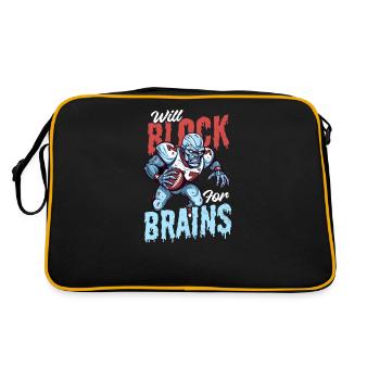 Fußball-Halloween blockiert Gehirne - Retro Tasche - Schwarz/Gold - Hinten