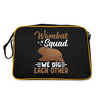 Wombat Squad Wir Graben Uns Gegenseitig - Retro Tasche - Schwarz/Gold - Hinten