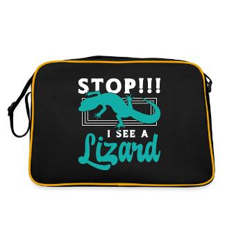 Scinques Arrêtez Je vois un lézard Reptiles à langue bleue - Sac Retro - noir/or - Dos