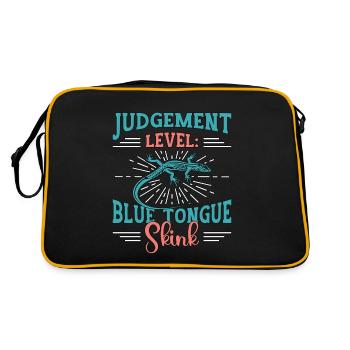 Skinks Judgment Level Blue Tongue Reptile Owner - Retro Tasche - Schwarz/Gold - Hinten