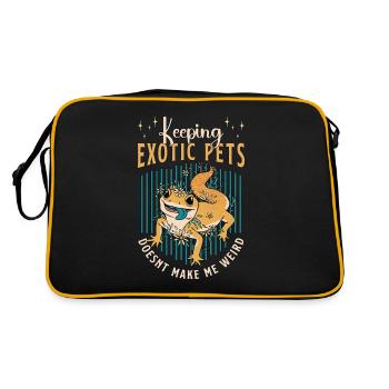 Skinks Keeping Exotic Pets Reptiles Herpetologist - Retro Tasche - Schwarz/Gold - Hinten