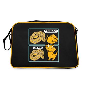 Bearded Dragon Hey Why Do They Call You A Beardie - Retro Bag - black/gold - Back