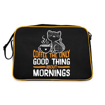 Coffee The Only Good Thing About Mornings 3 - Retro Tasche - Schwarz/Gold - Hinten