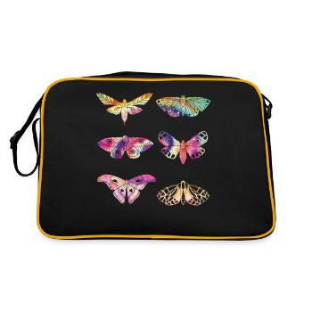 Moth TIE DYE Vintage Moths - Retro Bag - black/gold - Back