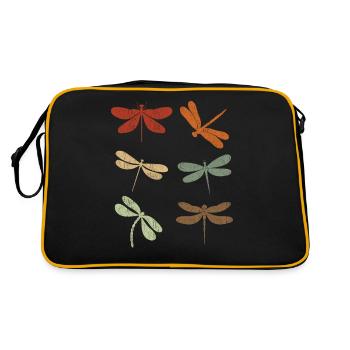 Dragonfly Retro Vintage Libellules - Sac Retro - noir/or - Dos