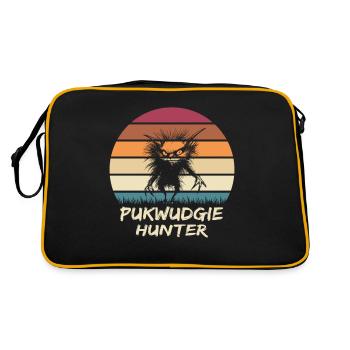 Mythisches Monster - Kryptides Monster - Funny - Retro Tasche - Schwarz/Gold - Hinten