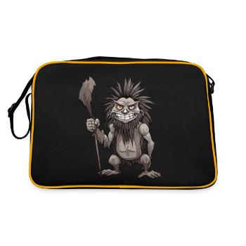 Mythisches Monster - Kryptides Monster - Funny - Retro Tasche - Schwarz/Gold - Hinten